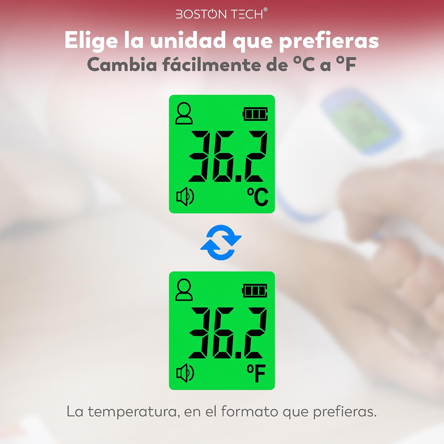Termómetro Digital para bebés, niños y adultos | Precisión Profesional | Lectura Instantánea | Memoria 20 Mediciones | Alarma de Fiebre 3 Colores | Infrarrojos sin Contacto