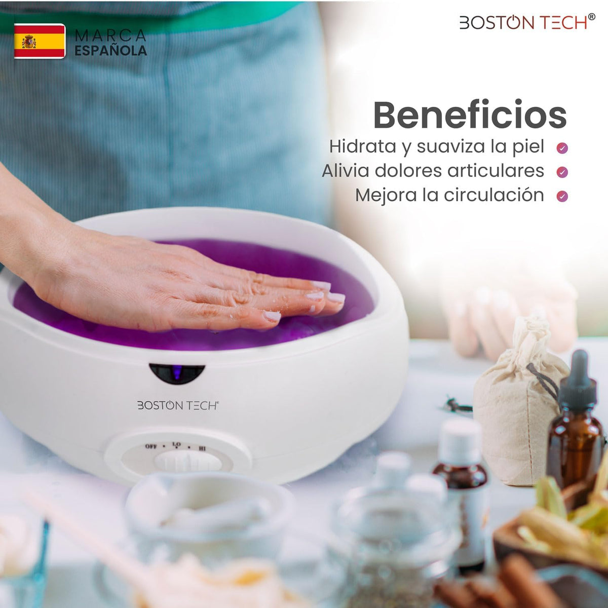 Baño de parafina para manos Boston Tech ParaffinLux · 3 L con 2 bloques de cera