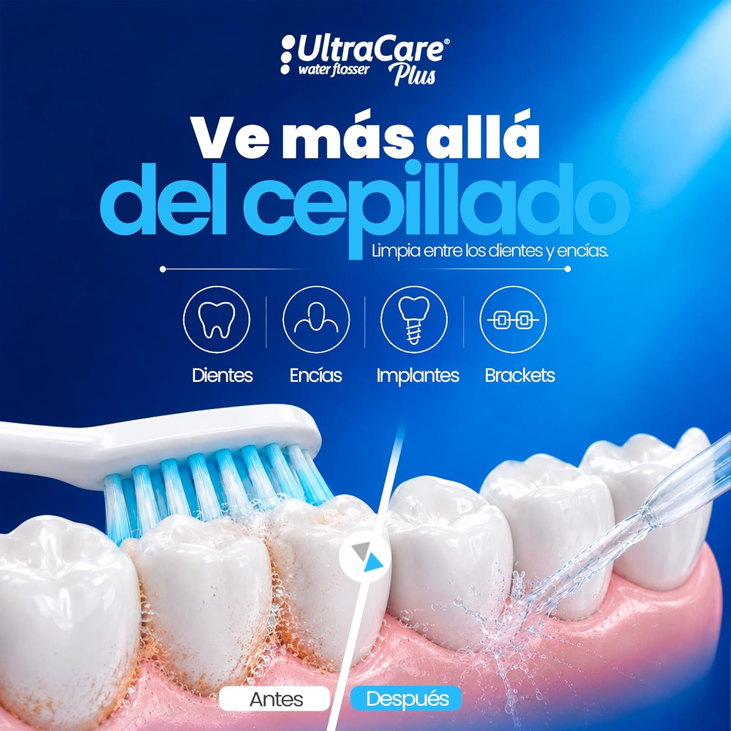 Aquapik Irrigador Dental Portátil, Irrigador Bucal Inalámbrico con 8 Boquillas y 4 Modos, Depósito 300 ml, USB-C Recargable, IPX7, Water Flosser para Brackets, Implantes y Viajes