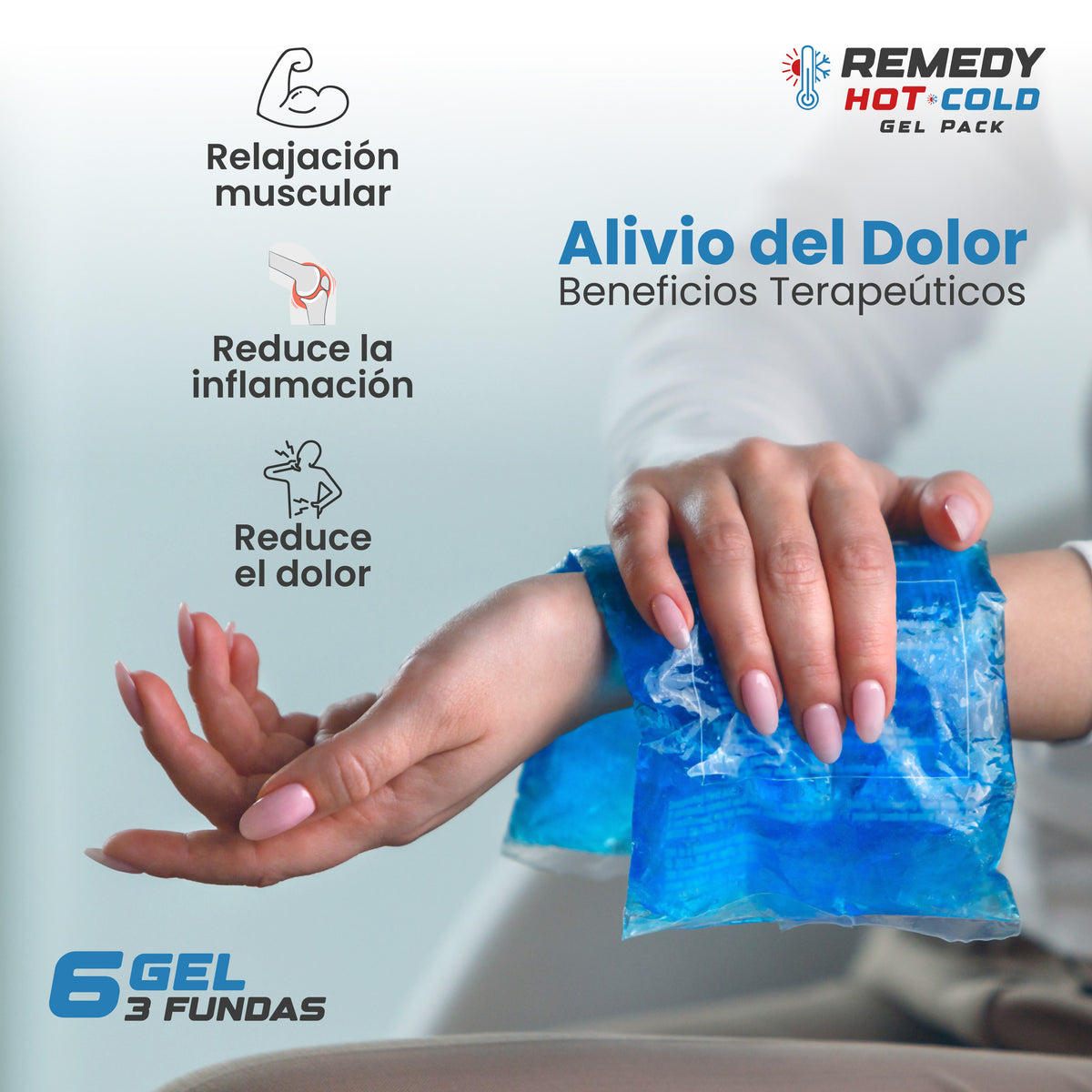 Bolsas de gel frío y calor reutilizables · pack de 6