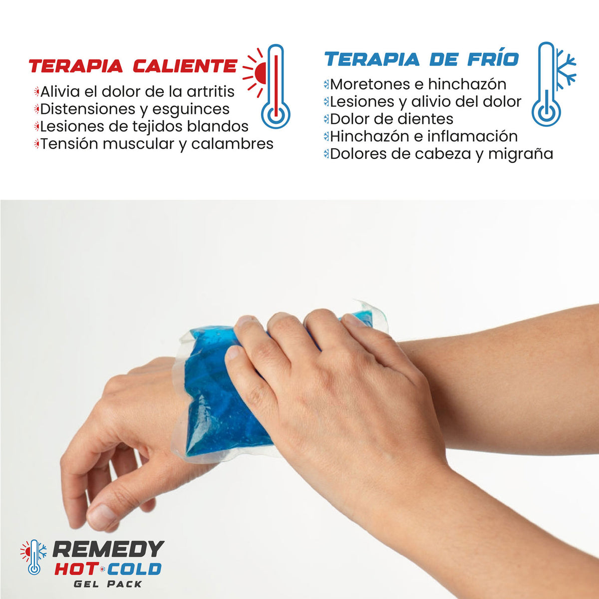 Bolsas de gel frío y calor reutilizables · pack de 6