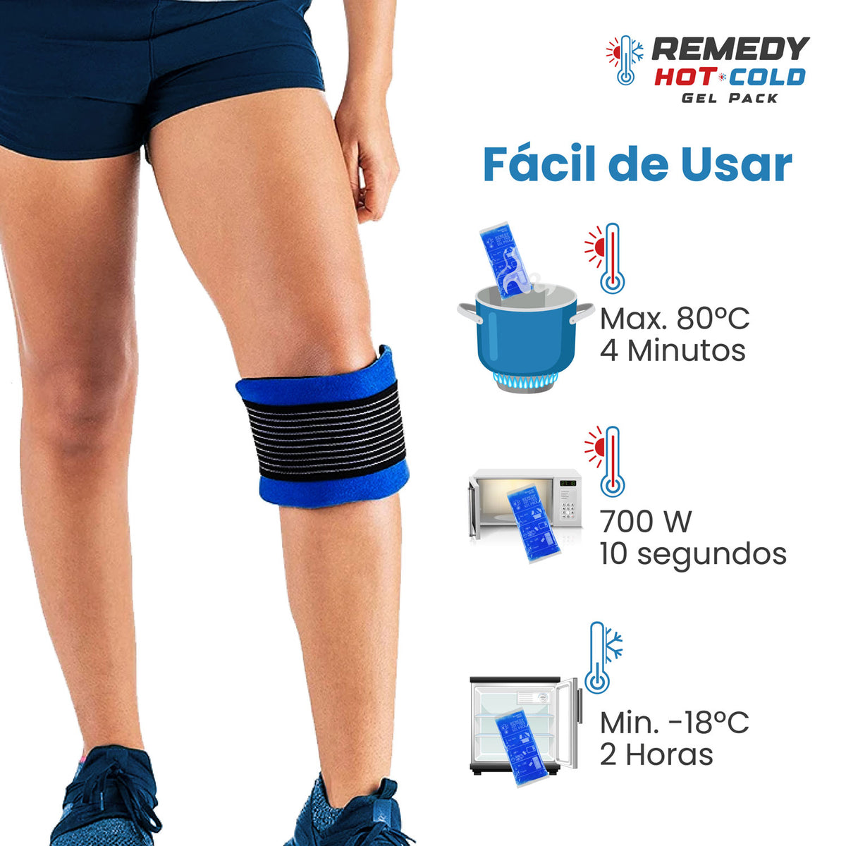 Bolsas de gel frío y calor reutilizables · pack de 6