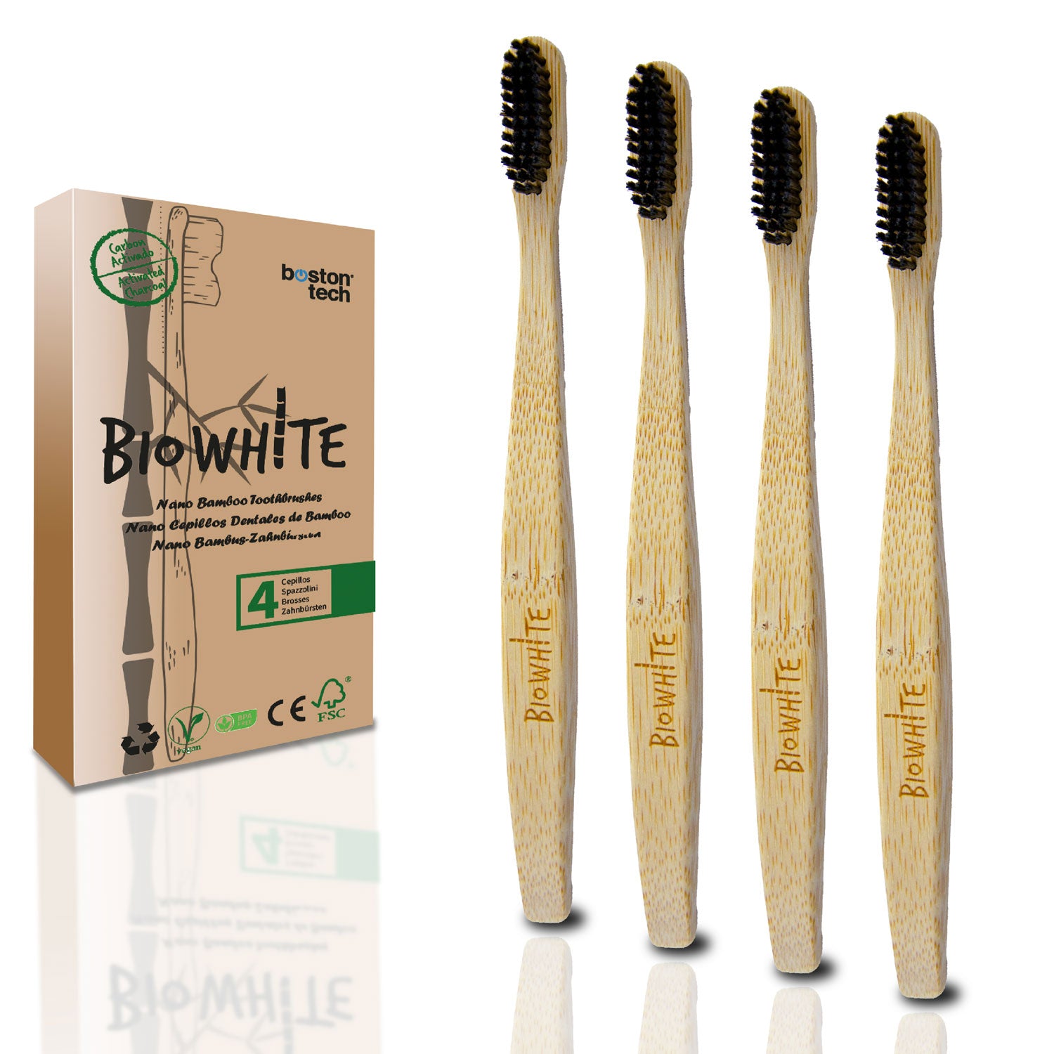 4 Cepillos de Bambú