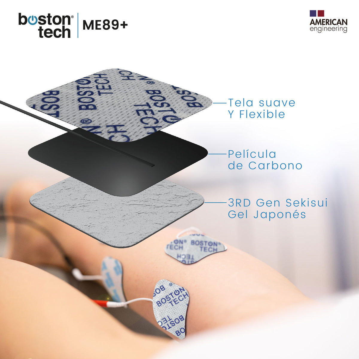 Electroestimulador TENS EMS Boston Tech ME89 Plus · 7 modos y 2 canales