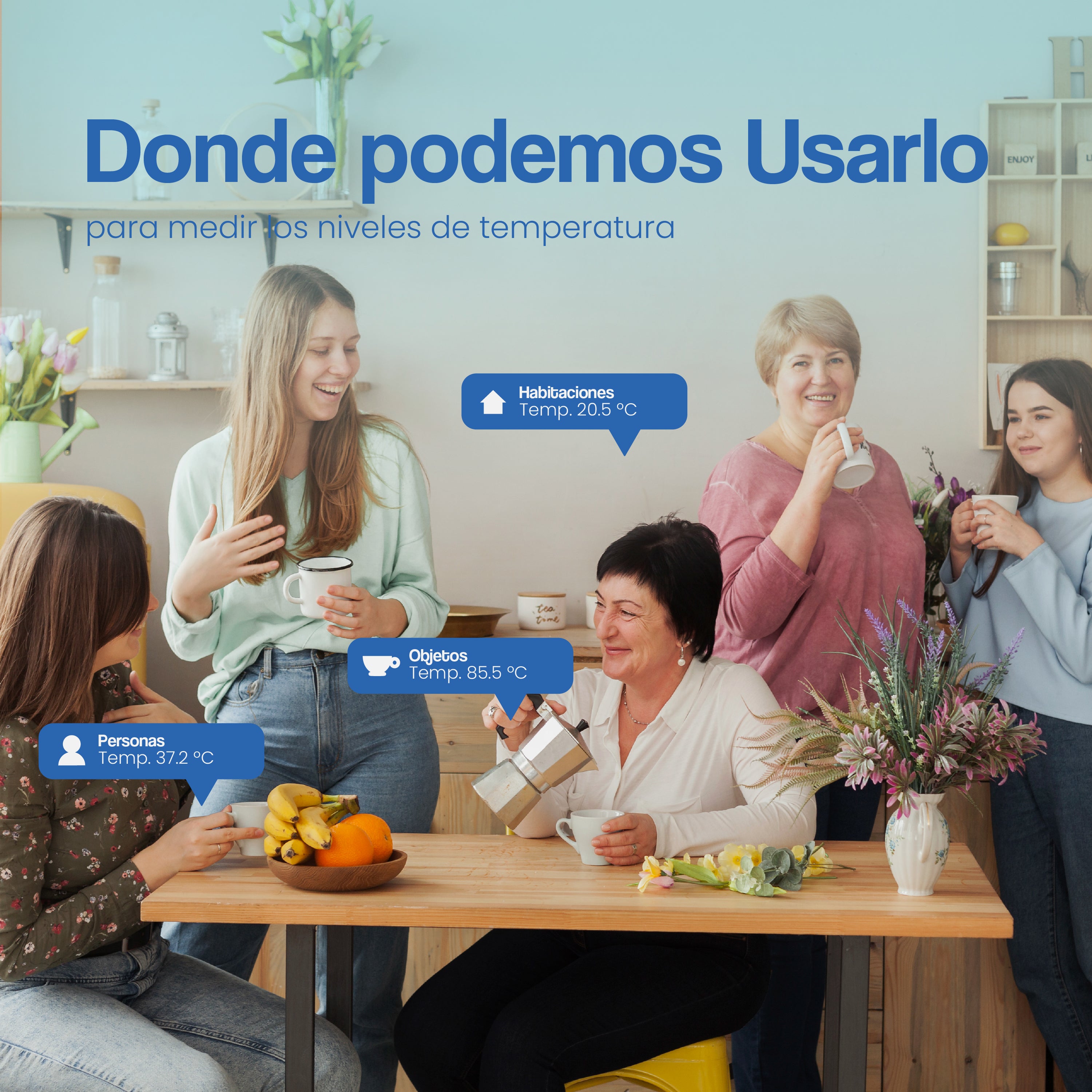 Termómetro Digital para bebés, niños y adultos | Precisión Profesional | Lectura Instantánea | Memoria 20 Mediciones | Alarma de Fiebre 3 Colores | Infrarrojos sin Contacto