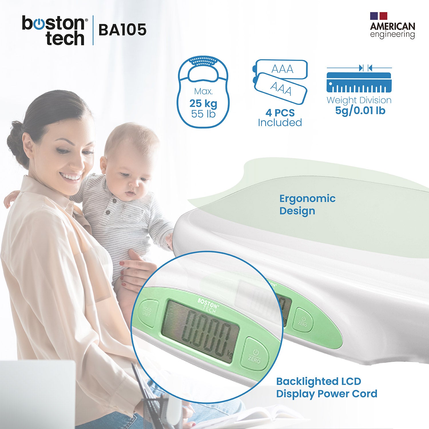 Bascula digital para Bebé y Mascotas - BA105