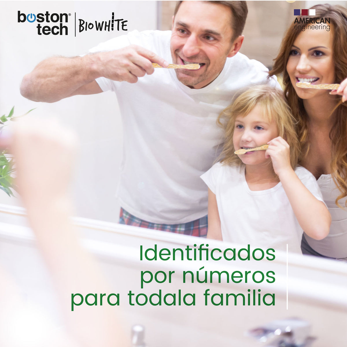 Cepillos de dientes de bambú BioWhite · pack de 8