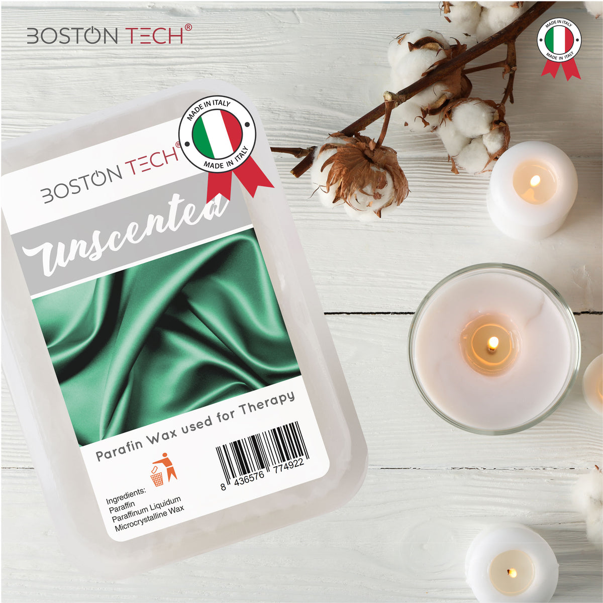 Cera de parafina italiana para manos y pies Boston Tech · 2 bloques de 500 g