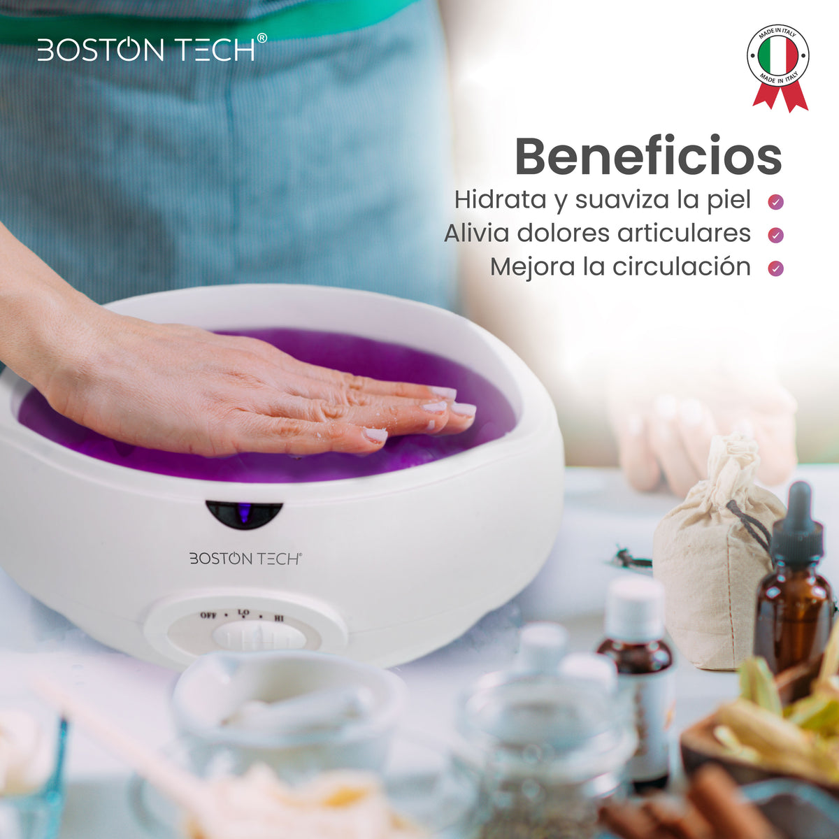 Cera de parafina italiana para manos y pies Boston Tech · 2 bloques de 500 g