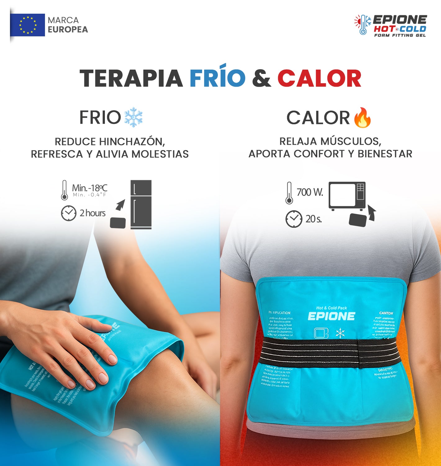 Bolsa de Gel Frío y Calor con Correas | Compresa Grande para Hombros, Rodillera, Codos, Caderas y Espalda | Terapia para Lesiones, Esguinces, Hinchazón y Dolor Muscular (27 x 37 cm)