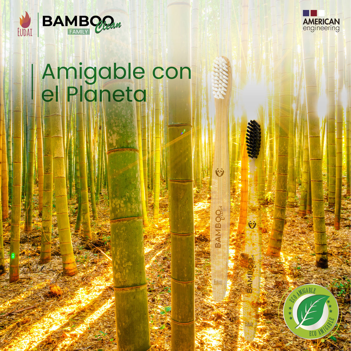 Cepillos de dientes de bambú Family · pack de 12