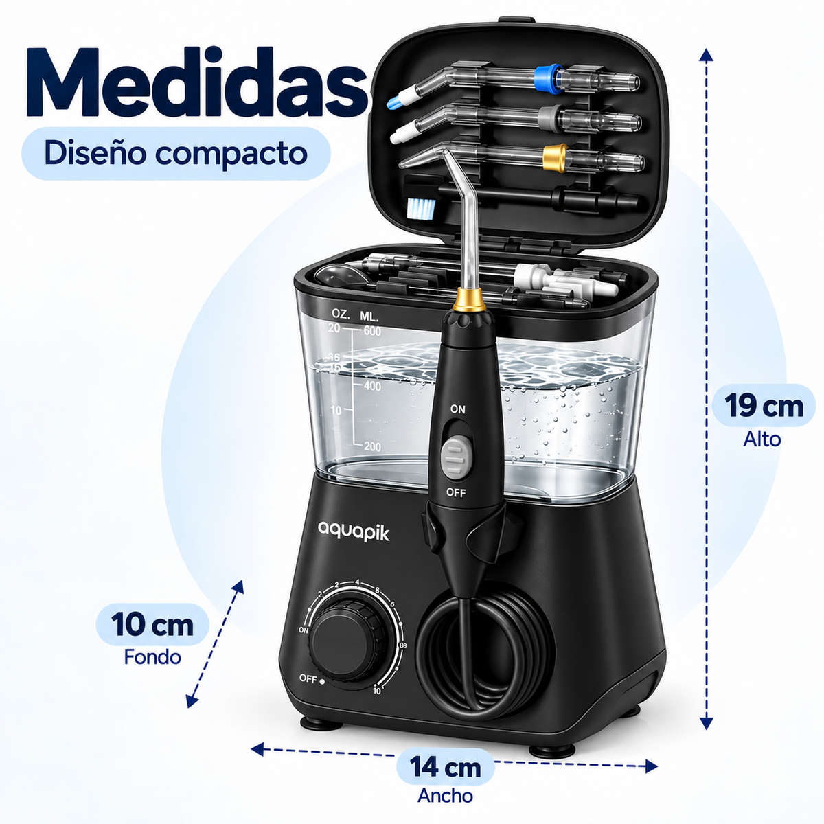Irrigador dental Aquapik® ADVANCED · ortodoncia, implantes y kit blanqueador