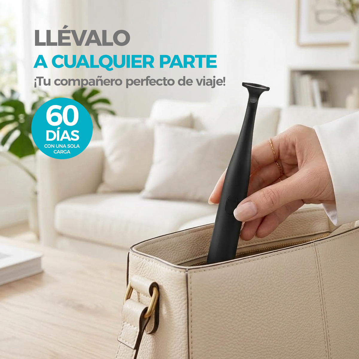 Boston Tech E-FLOSS Hilo Dental Eléctrico, 50 Cabezales, IPX7, USB-C, Negro