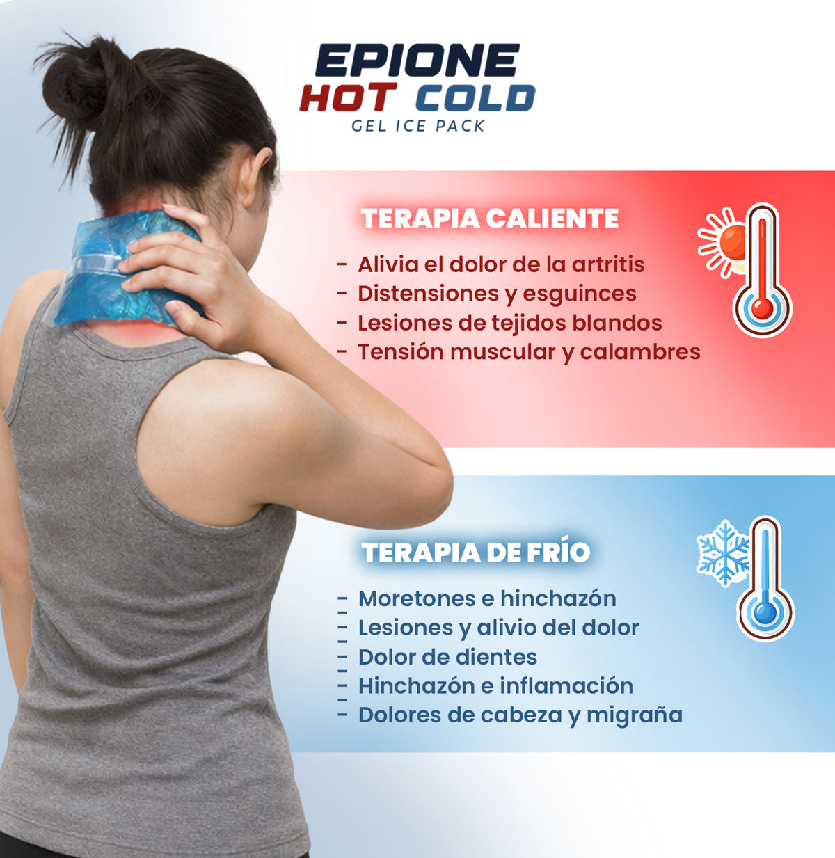 Bolsas de gel frío y calor reutilizables · pack de 2 con funda