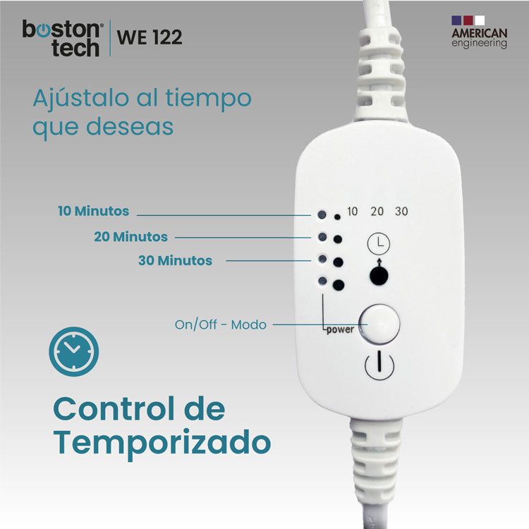 Lámpara de infrarrojos compacta Boston Tech WE122 · 200 W con temporizador