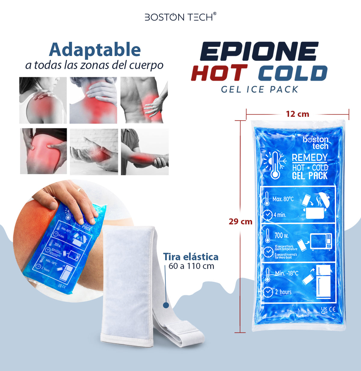 Bolsas de gel frío y calor reutilizables · pack de 2 con funda