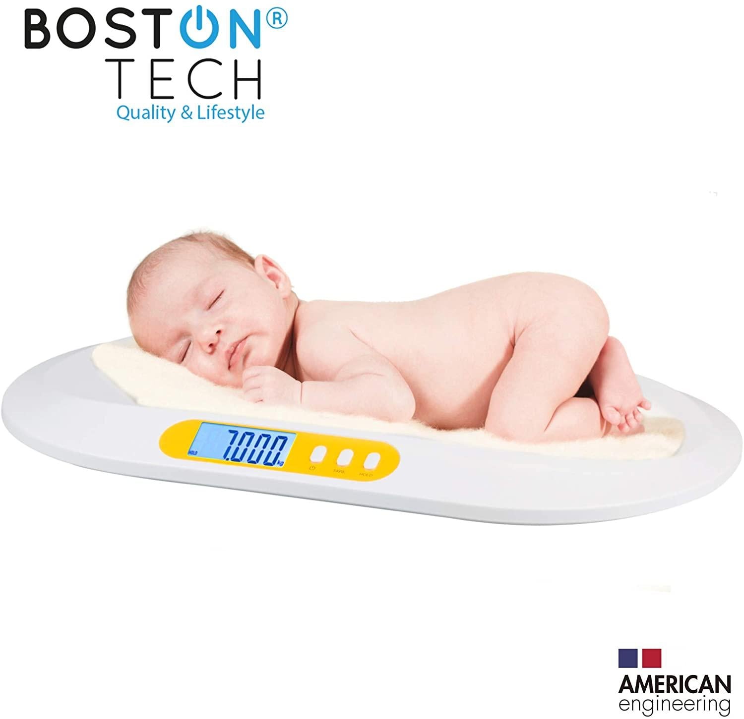 Bascula para bebés y Mascotas. Balanza digital con pantalla LCD Ideal para calcular el peso de su bebe Recién Nacido capacidad 20Kg (44lb) - BA104 - Bostontechstore
