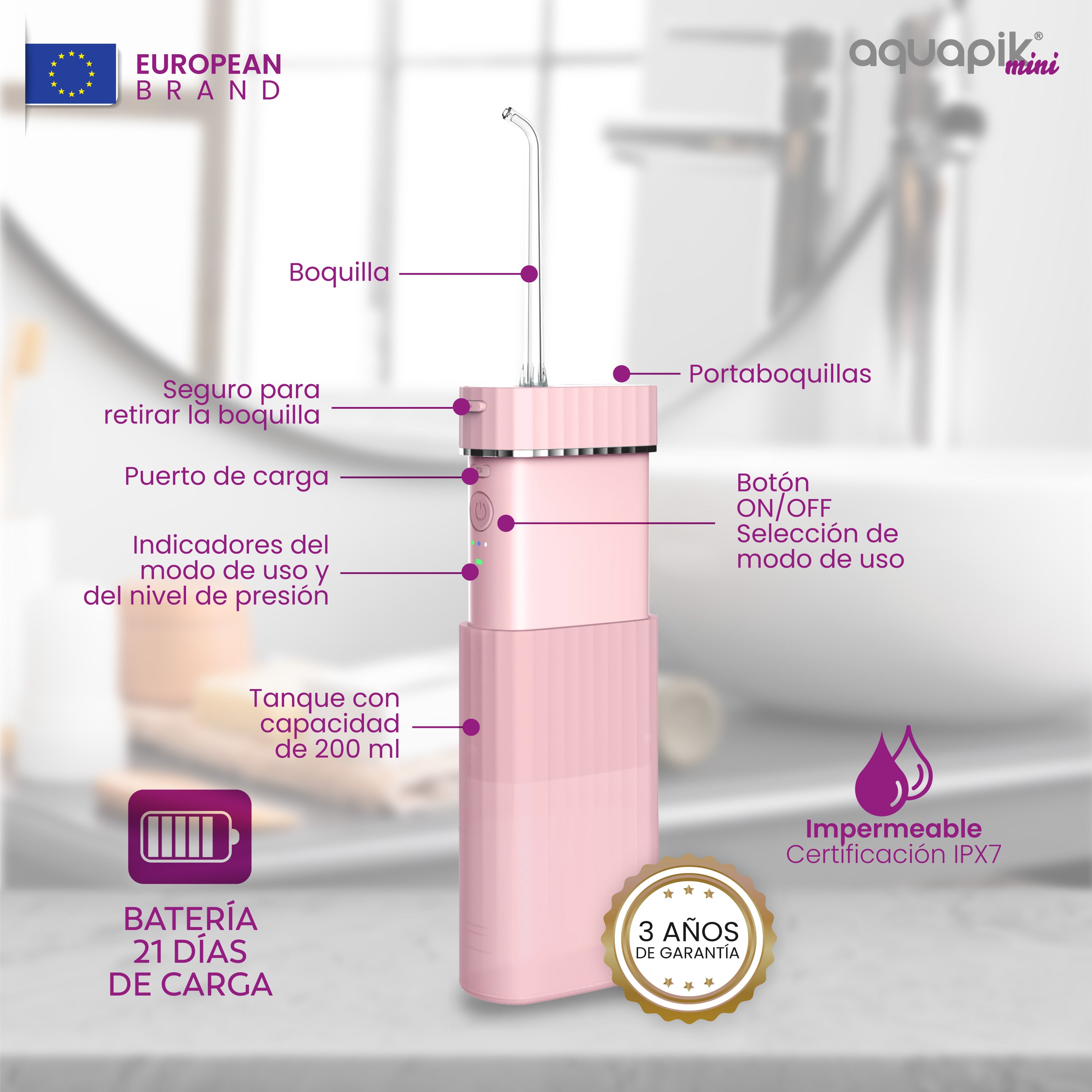 Irrigador Aquapik Mini Rosa