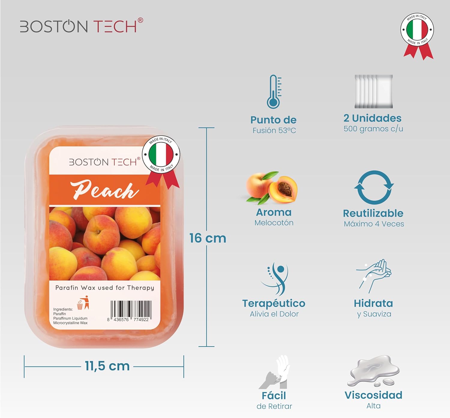 Cera de Parafina Melocotón (2 bloques)