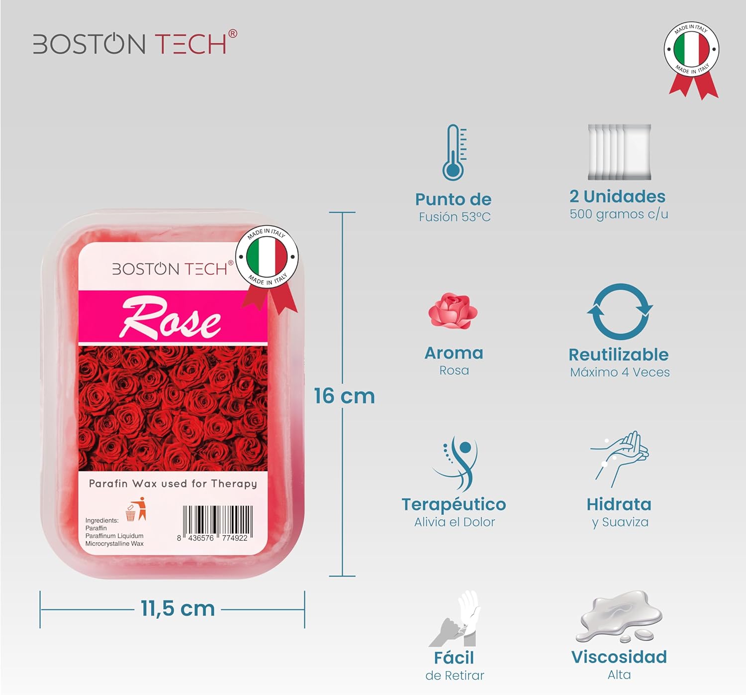 Cera de Parafina Rosa (2 bloques)