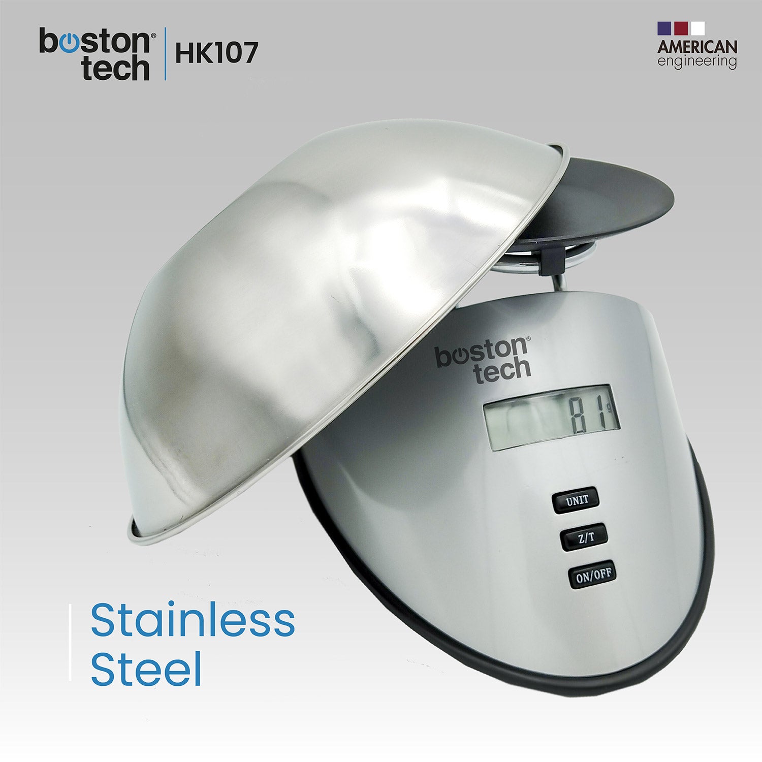 Báscula de cocina, Bol de Acero Inoxidable Removible - HK107