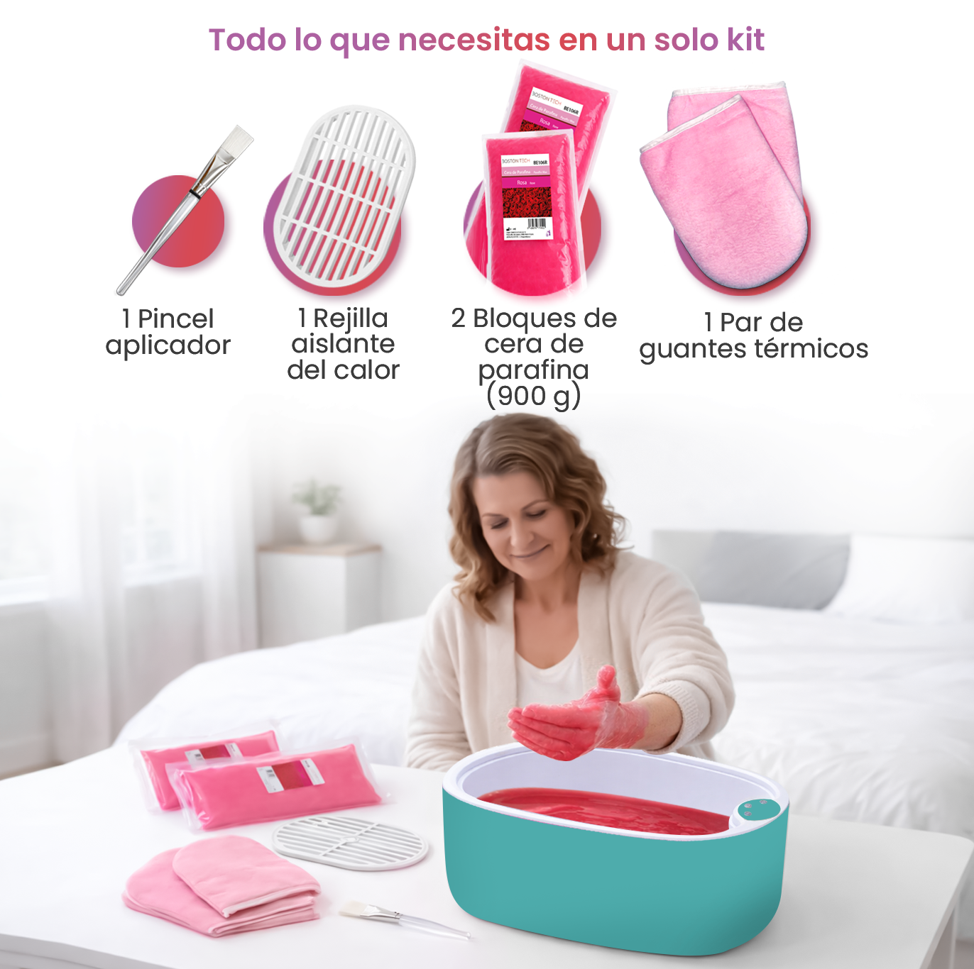 Baño de Parafina para tratemiendo de Artritis, Dolores Articulares y Piel Seca
