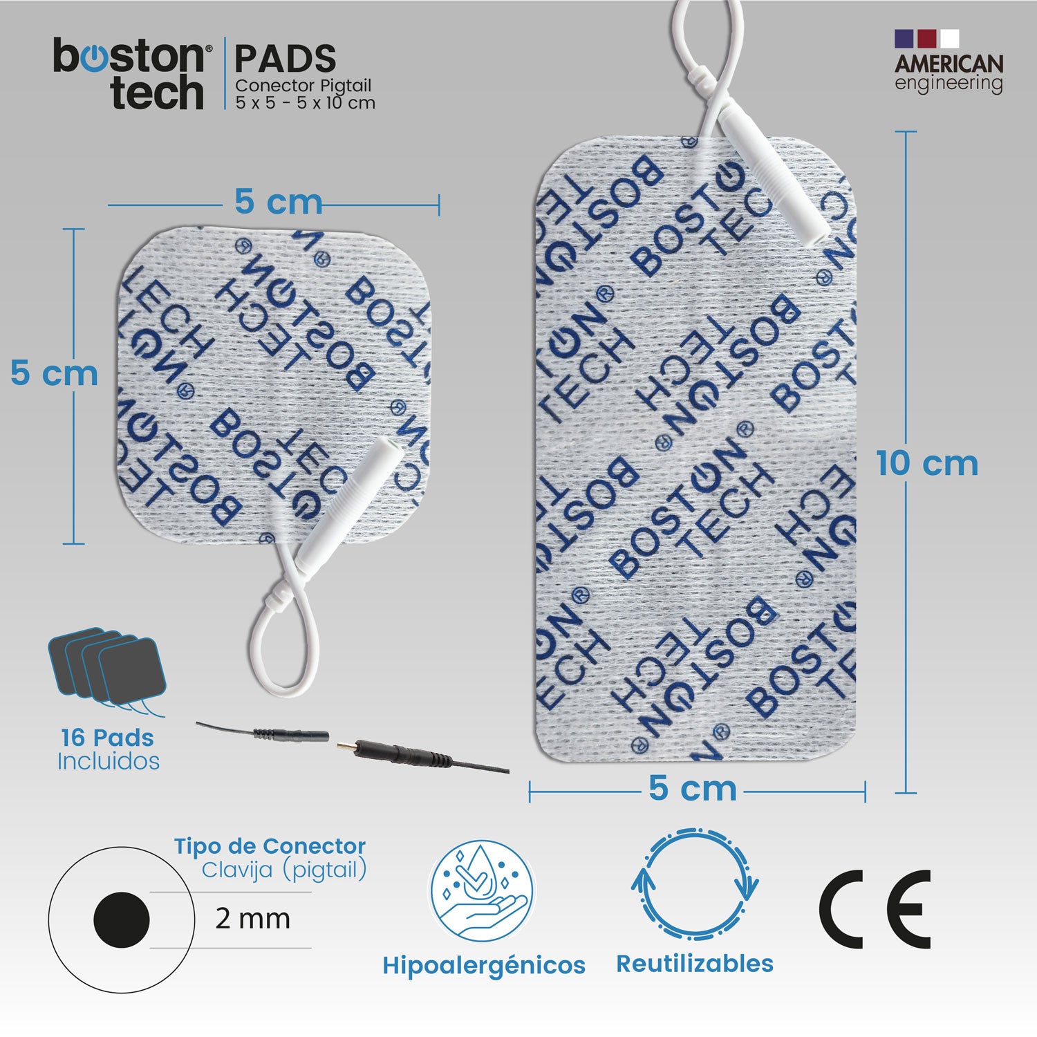 TensCare - Electrodos reutilizables de 1 pulgada. Perfecto para usar con  TENS, EMS, Micro Corriente e IFT. Ideal para lugares pequeños como manos y