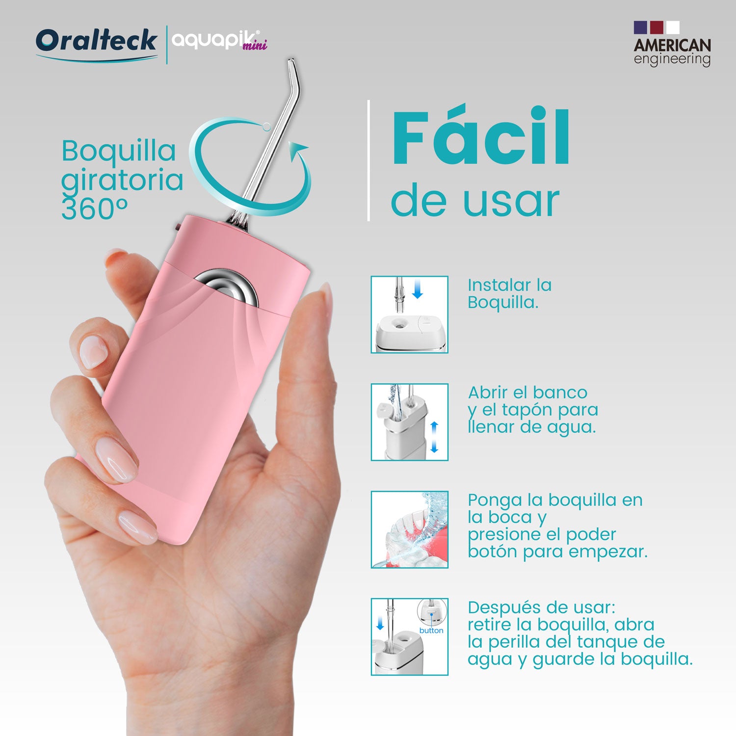 Irrigador Aquapik Mini Rosa