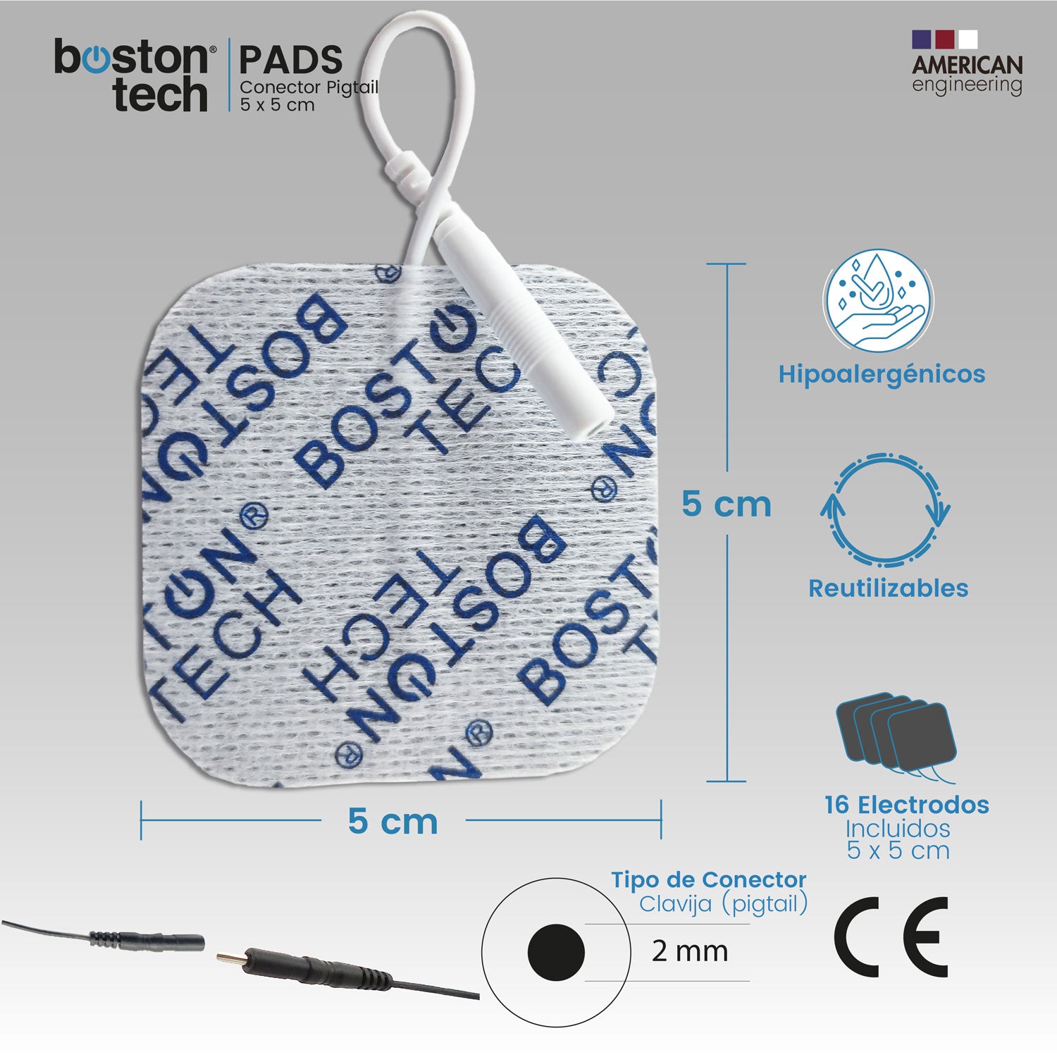 Set 12 electrodos Boston Tech. Pads Compatibles con su Aparato Beurer