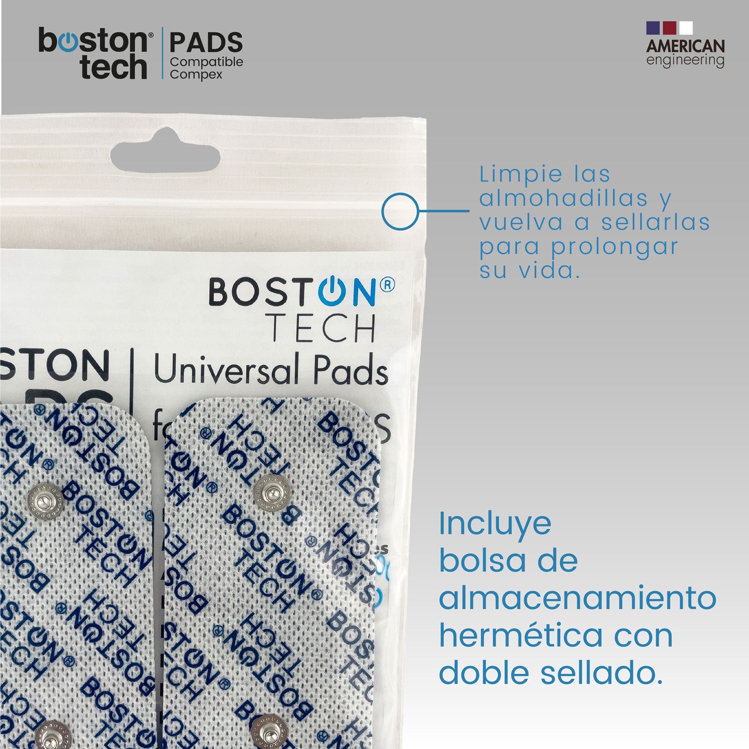 Set de 20 electrodos Boston Tech. Pads Compatibles con TENS EMS COMPEX.