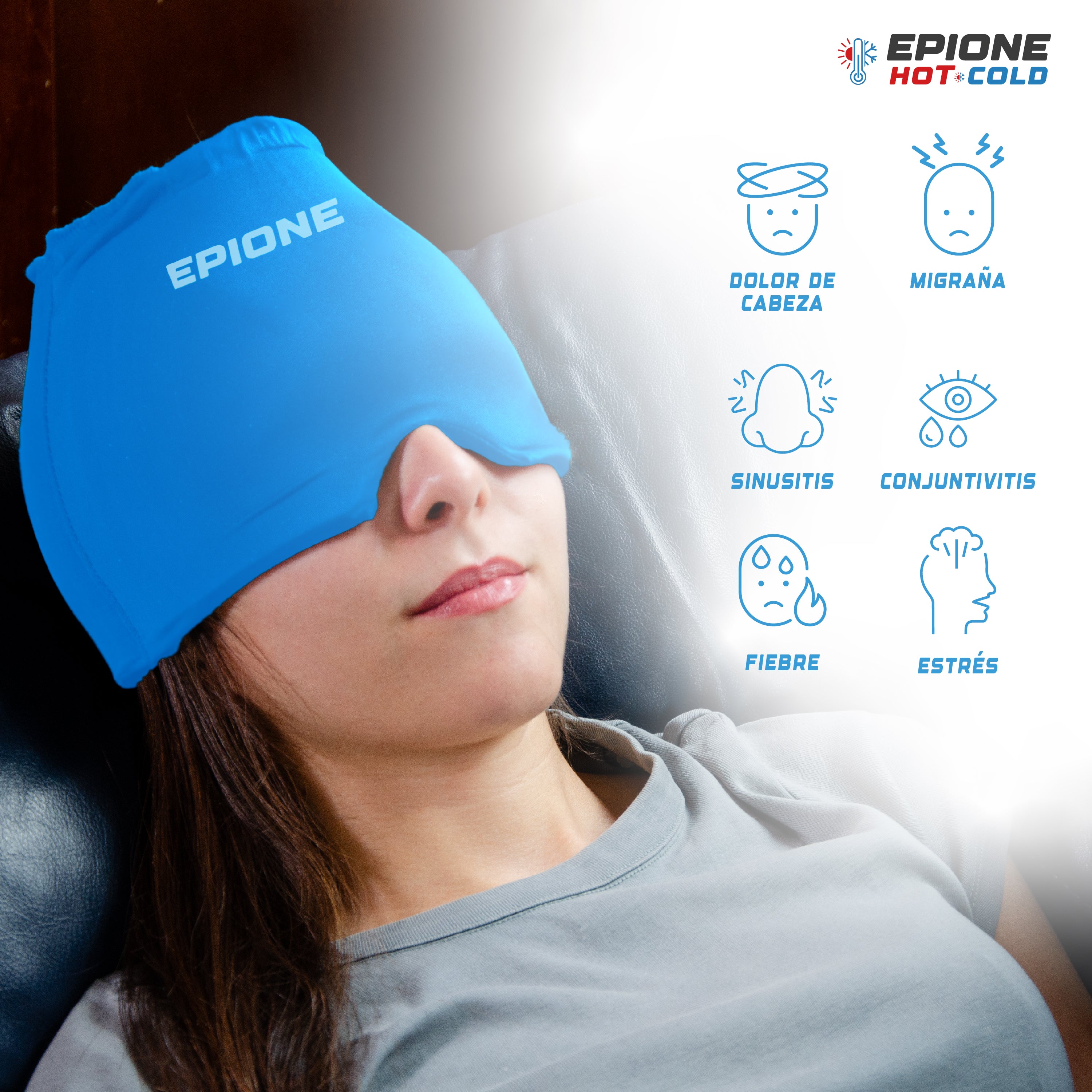 Gorro Migraña Frío con Gel de alta densidad - Compresión Fría o Caliente - Material Suave y Flexible para Máximo Confort