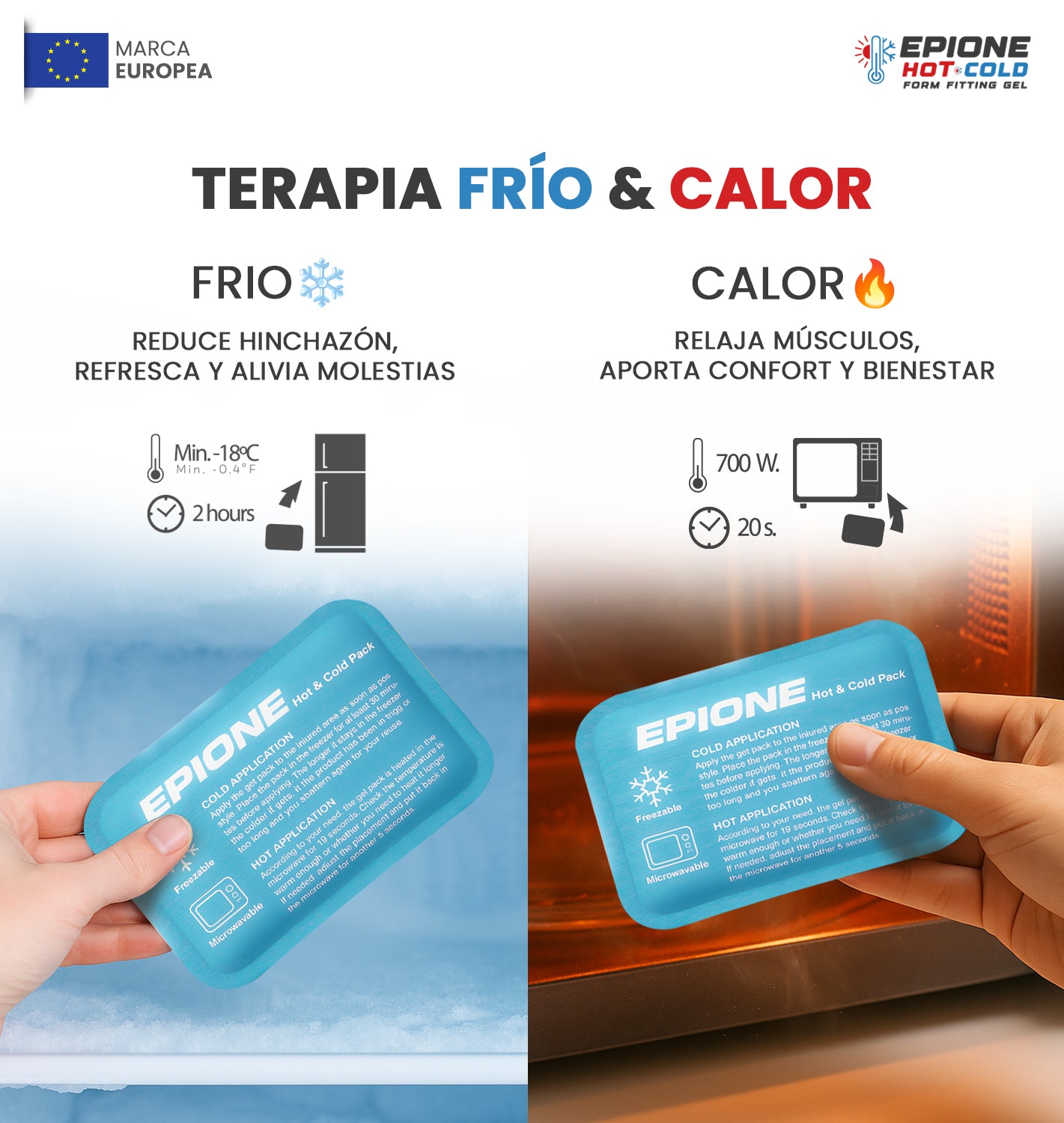 Mini Bolsas de Gel Frío y Calor Reutilizables (6 Uds) (11,5 x 8 cm) | Geles Rectangulares para Dolores, Hinchazón, Ojos Cansados, Muelas, Primeros Auxilios, Niños y Adultos