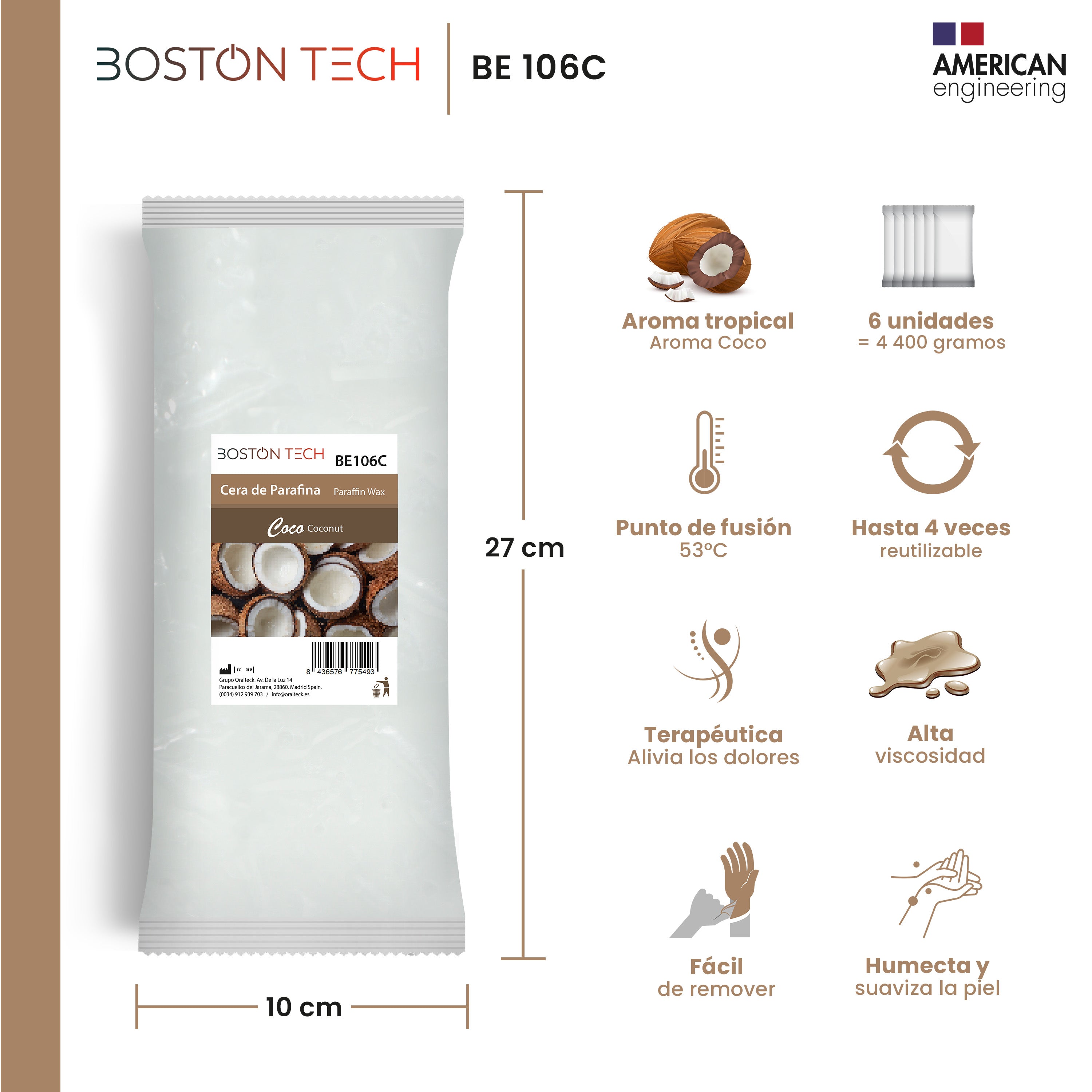 Cera de Parafina Coco (6 bloques)