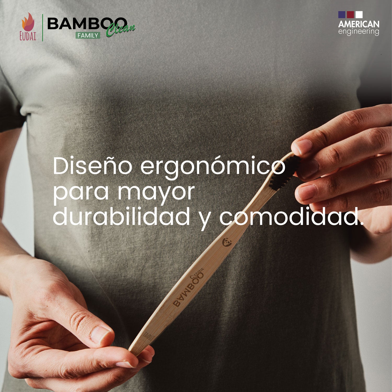 Bamboo Clean Family 12 Cepillos de Dientes de Bambú con Cerdas Suaves sin BPA