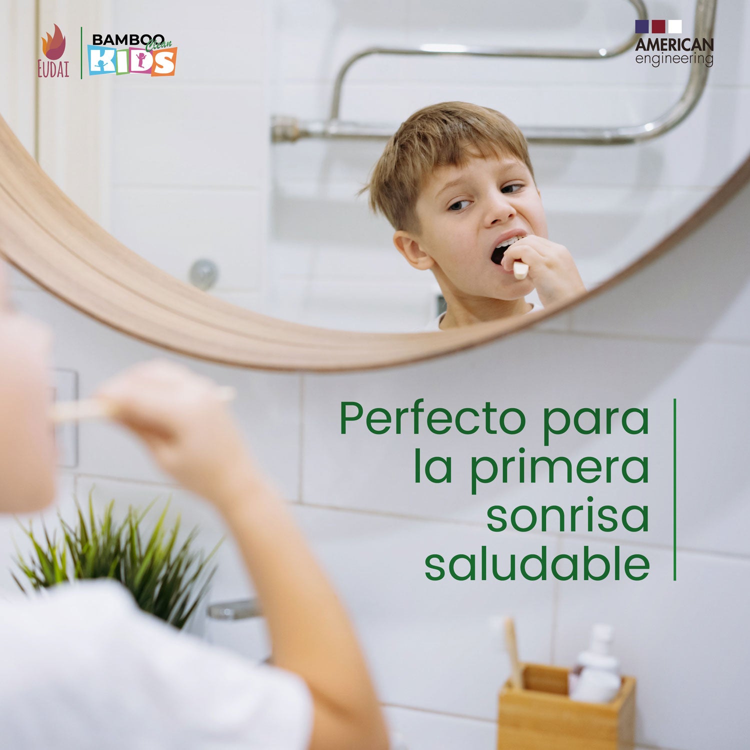 Bamboo Clean Kids 6 Cepillos de Dientes de Bambú para niños con Cerdas de Colores Suaves sin BPA