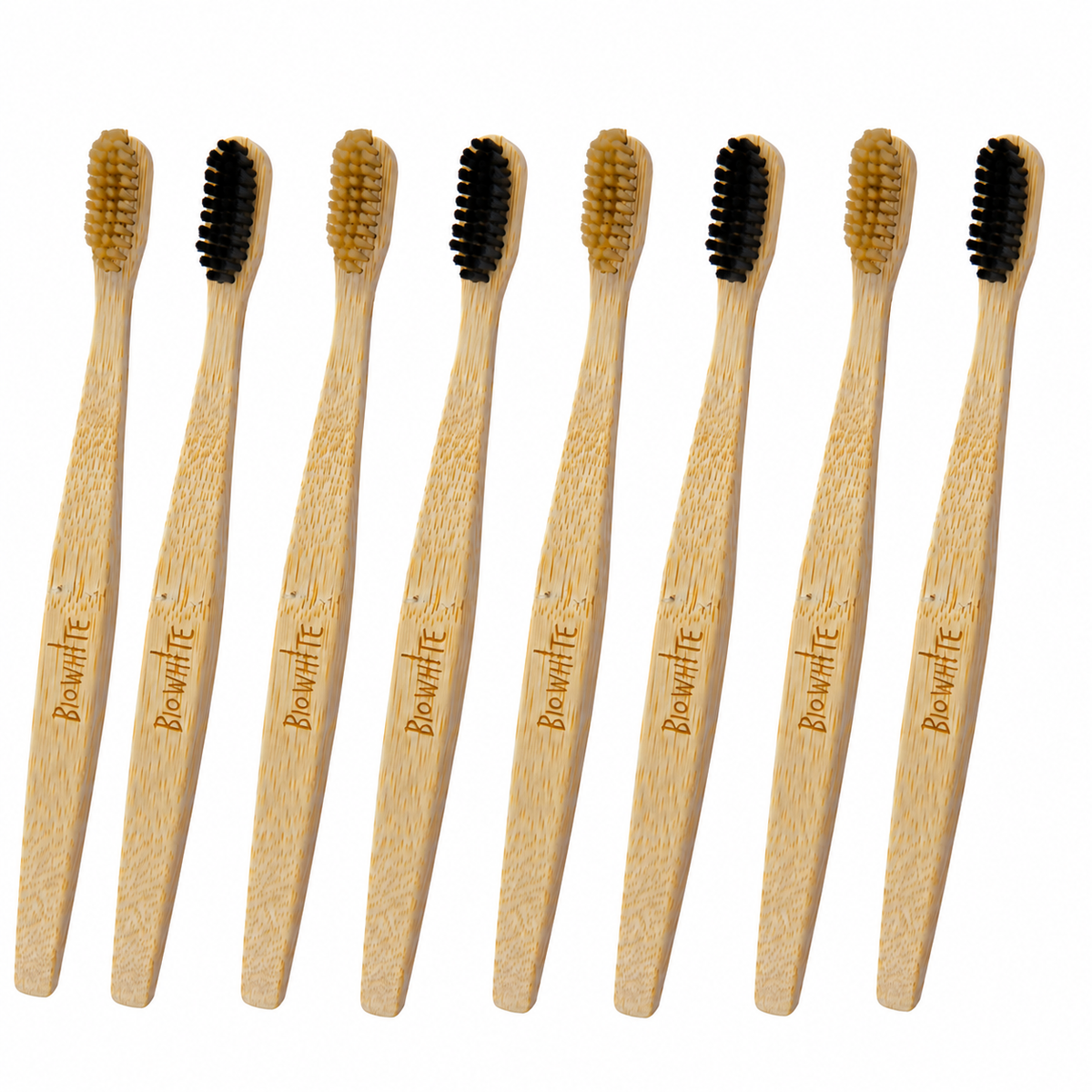 Cepillos de dientes de bambú BioWhite · pack de 8