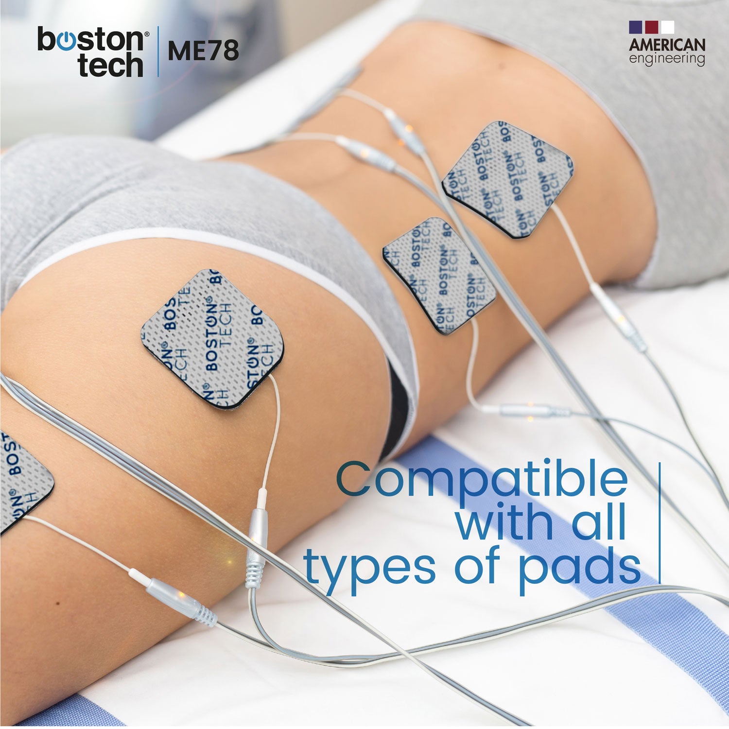 Boston Tech Gel de Contacto Mejora la Conductividad de los Electrodos TENS y EMS. Gel Conductor Compatible con Todos los Pads. 2 Envases x 60ml Modelo ME78 de Calidad Alemana.