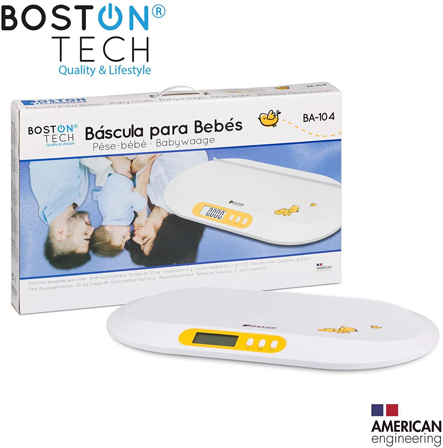 Bascula para bebés y Mascotas. Balanza digital con pantalla LCD Ideal para calcular el peso de su bebe Recién Nacido capacidad 20Kg (44lb) - BA104 - Bostontechstore