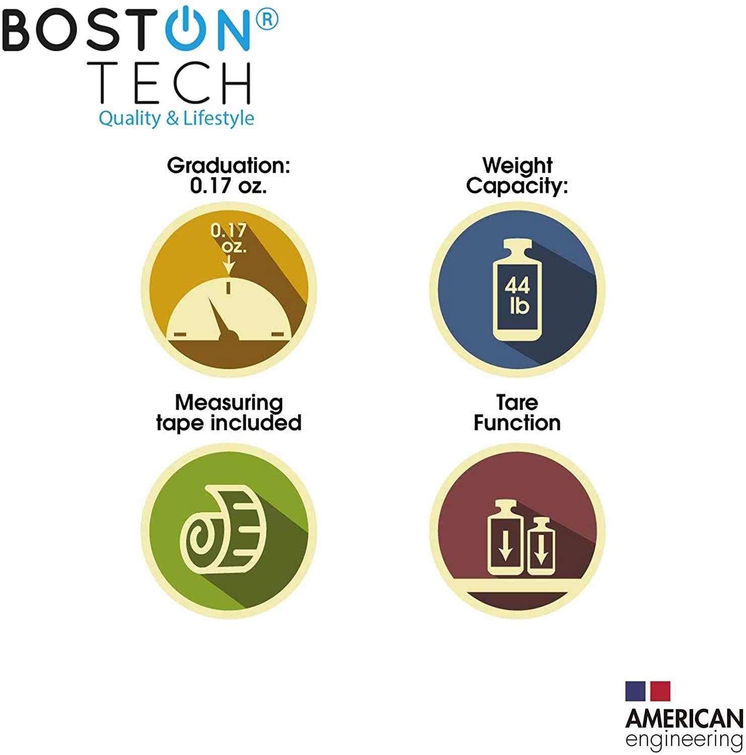 Bascula para bebés y Mascotas. Balanza digital con pantalla LCD Ideal para calcular el peso de su bebe Recién Nacido capacidad 20Kg (44lb) - BA104 - Bostontechstore
