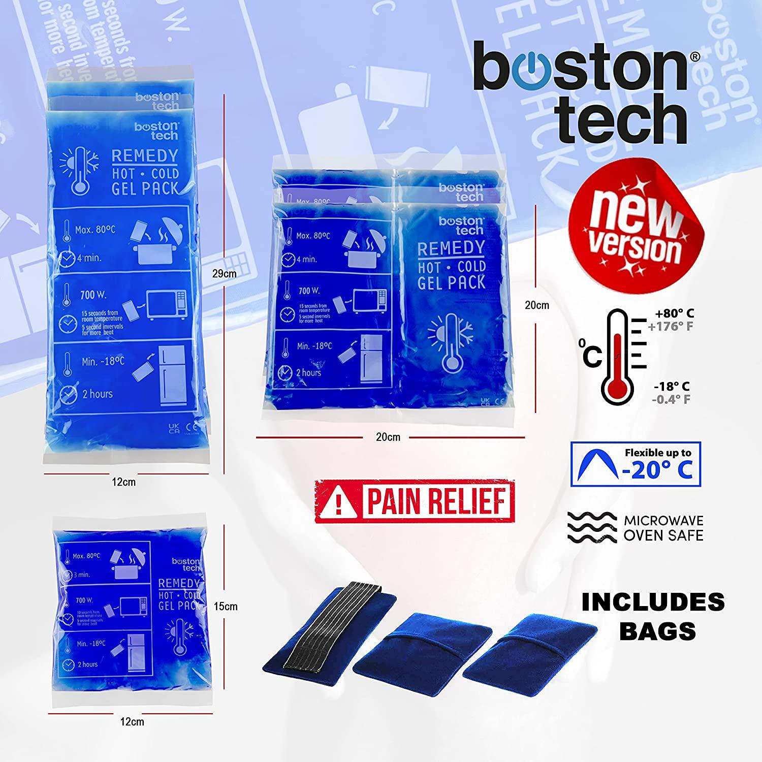 ME101 Bolsas de gel Multiuso para frío/calor Compresas universales Re-utilizables para Nevera y Microondas incluye cubiertas de Lana NUEVA VERSIÓN para dolores y lesiones (5 Bolsas 1 Cubierta) - Bostontechstore